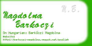 magdolna barkoczi business card
